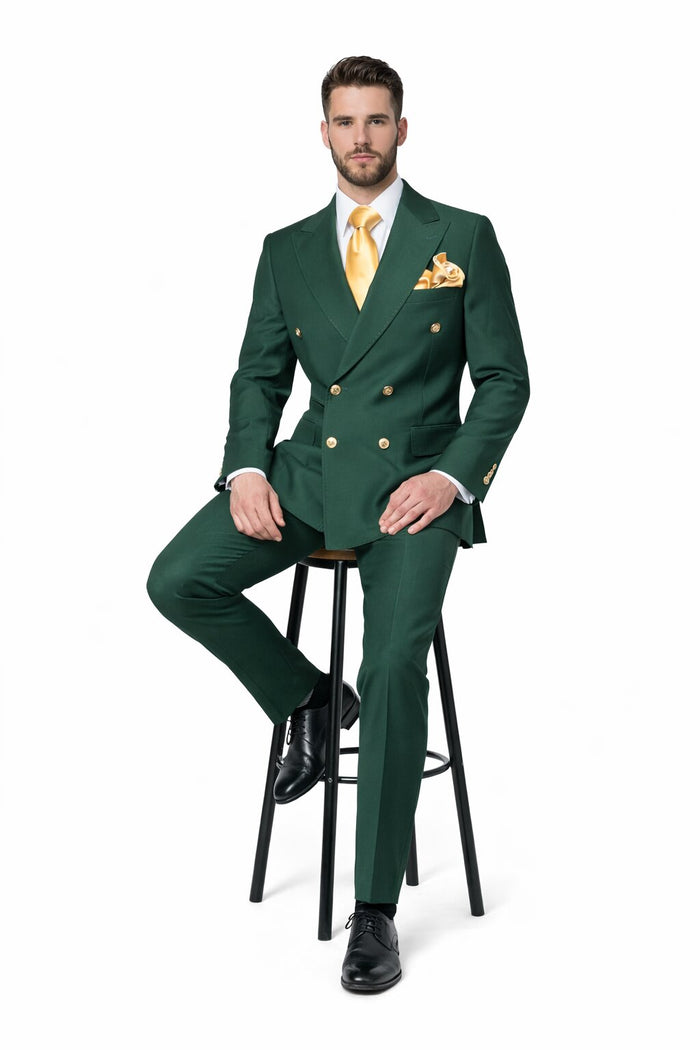 Double Breasted Slim Fit Suit 2 on 6 Modern Formal Ensemble ROSSI MAN Milano RM1190 - Image 4