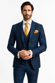 Rossi Man Max RM1840 – Slim Fit 3-Piece Formal Suit for Men