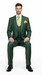 Rossiman Hunter Green Slim Fit Men's Suit – 3-Piece Vested Set with Flat Front Trousers