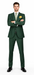 Rossiman Hunter Green Slim Fit Men's Suit – 3-Piece Vested Set with Flat Front Trousers