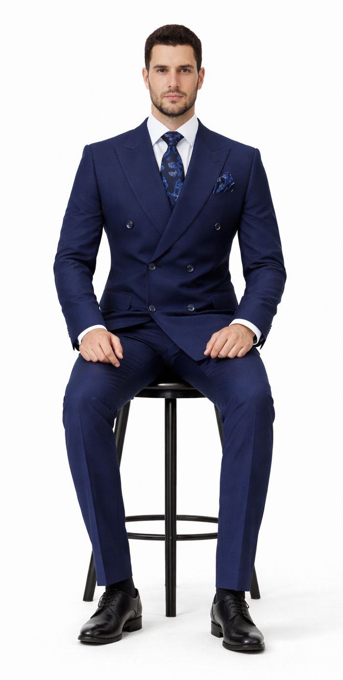 Rossiman Men's Blue Slim Fit Suit – Modern Tailored Formalwear