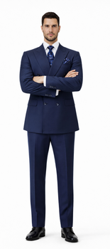Rossiman Men's Blue Slim Fit Suit – Modern Tailored Formalwear