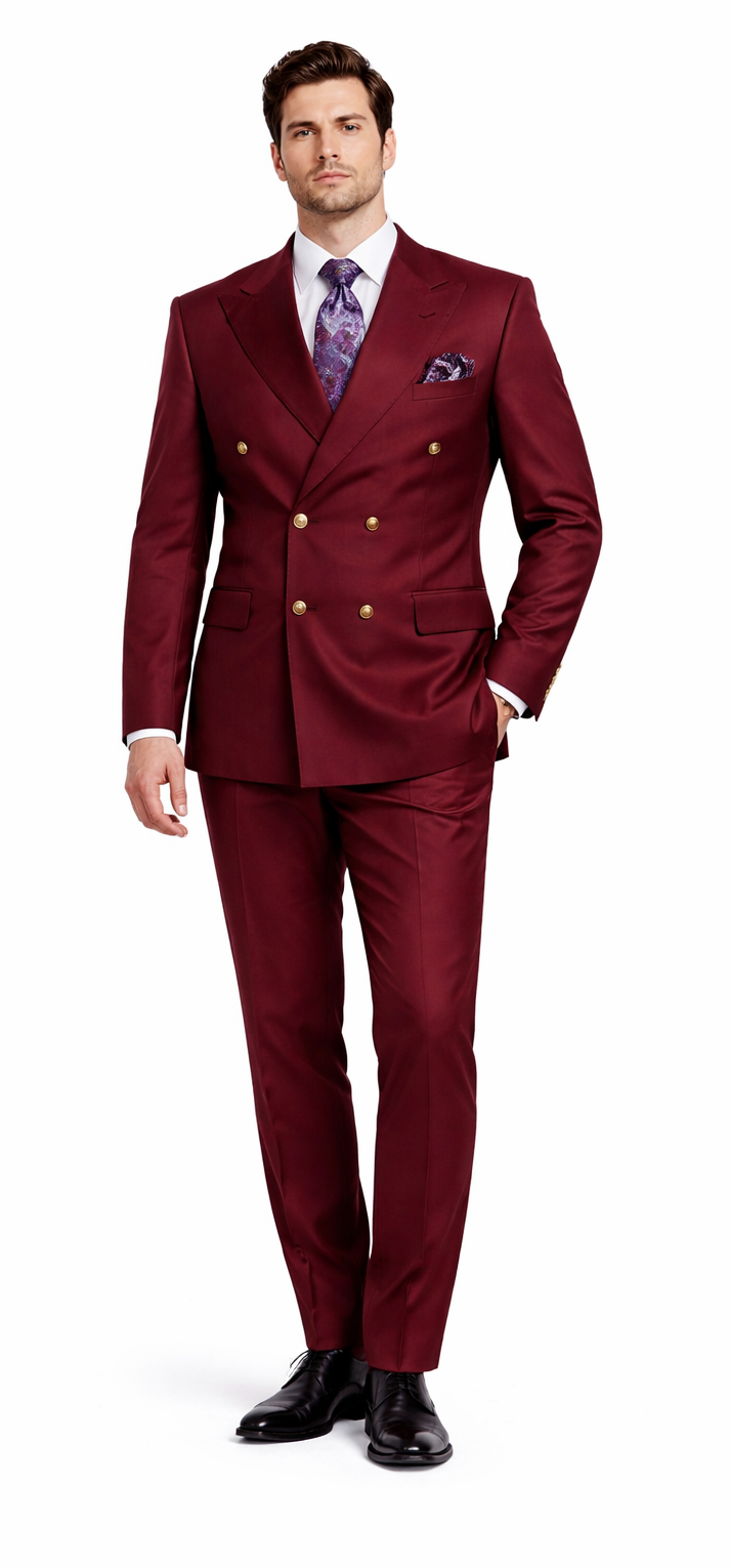black suit with burgundy dress Burgundy Black Shawl One Button Slim Fit Prom Party Men Suit main image 0