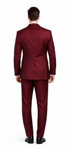Rossiman Men's Burgundy Slim Fit Formal Suit – Modern Double-Breasted Jacket