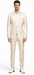 Rossiman Men’s Cream Sateen Suit – Elegant Glossy Formalwear