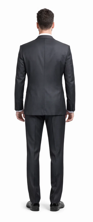 Rossiman Men's Dark Gray Slim Fit Suit – 3-Piece Vested Set with Flat Front Pants