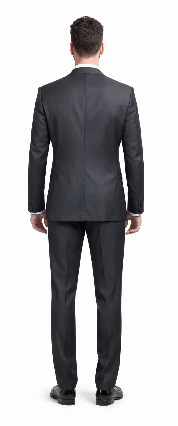 Rossiman Men's Dark Gray Slim Fit Suit – 3-Piece Vested Set with Flat Front Pants