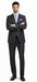 Rossiman Men's Dark Gray Slim Fit Suit – 3-Piece Vested Set with Flat Front Pants