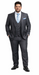 Rossiman Men's Dark Gray Slim Fit Suit – 3-Piece Vested Set with Flat Front Pants
