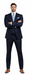Rossiman Men’s Formal Blue Suit – Slim Fit Design with Vest and Trousers