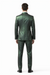 Rossiman Men’s Green Sateen Suit – Glossy Finish with Modern Flair
