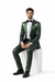 Rossiman Men’s Green Sateen Suit – Glossy Finish with Modern Flair