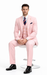 Rossiman Men's Pink Suit – 1-Button Peak Lapel Jacket & Double-Breasted Vest