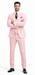 Rossiman Men's Pink Suit – 1-Button Peak Lapel Jacket & Double-Breasted Vest