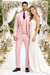 Rossiman Men's Pink Suit – 1-Button Peak Lapel Jacket & Double-Breasted Vest