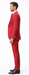 Rossiman Men's Red Suit – Stylish 1-Button Peak Lapel Jacket & Double-Breasted Vest