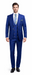 Rossiman Men’s Royal Blue Slim Fit Suit – Sophisticated Double-Breasted Design