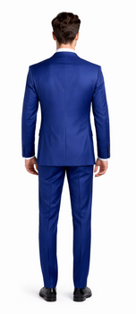 Rossiman Men’s Royal Blue Slim Fit Suit – Sophisticated Double-Breasted Design