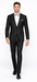 Rossiman Men's Slim Fit Gray Wool Suit – 1-Button Peak Lapel Jacket & Tapered Low-Rise Pants