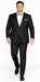 Rossiman Men's Slim Fit Gray Wool Suit – 1-Button Peak Lapel Jacket & Tapered Low-Rise Pants