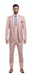 Rossiman Men's Slim Fit Pink Suit – Elegant Double-Breasted Vest & Tailored Flat Front Pants