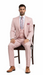 Rossiman Men's Slim Fit Pink Suit – Elegant Double-Breasted Vest & Tailored Flat Front Pants