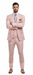 Rossiman Men's Slim Fit Pink Suit – Elegant Double-Breasted Vest & Tailored Flat Front Pants