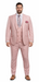 Rossiman Men's Slim Fit Pink Suit – Elegant Double-Breasted Vest & Tailored Flat Front Pants
