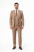 Rossiman Men’s Tan Suit – Gold Buttons & Double-Breasted Vest Elegance