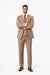 Rossiman Men’s Tan Suit – Gold Buttons & Double-Breasted Vest Elegance