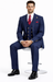Rossiman Navy Blue Suit for Men – Classic 1-Button Peak Lapel Jacket & Double-Breasted Vest