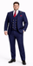 Rossiman Navy Blue Suit for Men – Classic 1-Button Peak Lapel Jacket & Double-Breasted Vest