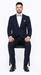 Rossiman Rossi Navy Blue Slim Fit Suit – Peak Lapel Tailored Formalwear for Men