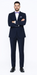 Rossiman Rossi Navy Blue Slim Fit Suit – Peak Lapel Tailored Formalwear for Men