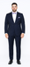 Rossiman Rossi Navy Blue Slim Fit Suit – Peak Lapel Tailored Formalwear for Men