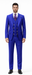 Rossiman Royal Blue Suit for Men – Classic 1-Button Peak Lapel Jacket & Double-Breasted Vest