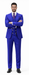 Rossiman Royal Blue Suit for Men – Classic 1-Button Peak Lapel Jacket & Double-Breasted Vest