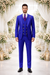 Rossiman Royal Blue Suit for Men – Classic 1-Button Peak Lapel Jacket & Double-Breasted Vest