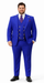 Rossiman Royal Blue Suit for Men – Classic 1-Button Peak Lapel Jacket & Double-Breasted Vest