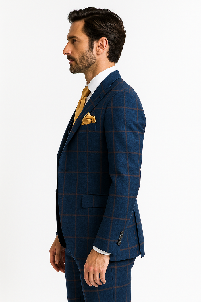 Rossi Man Max RM1840 – Slim Fit 3-Piece Formal Suit for Men