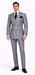 Rossiman Suit  - Classic Fit Athletic Cut 100% Wool Super 150s Italian Fabric Peak Lapel in Color Grey