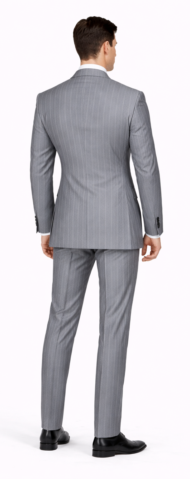 Rossiman Suit  - Classic Fit Athletic Cut 100% Wool Super 150s Italian Fabric Peak Lapel in Color Grey