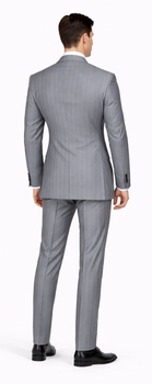 Rossiman Suit  - Classic Fit Athletic Cut 100% Wool Super 150s Italian Fabric Peak Lapel in Color Grey