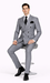Rossiman Suit  - Classic Fit Athletic Cut 100% Wool Super 150s Italian Fabric Peak Lapel in Color Grey