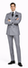 Rossiman Suit  - Classic Fit Athletic Cut 100% Wool Super 150s Italian Fabric Peak Lapel in Color Grey