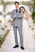 Rossiman Suit  - Classic Fit Athletic Cut 100% Wool Super 150s Italian Fabric Peak Lapel in Color Grey