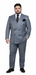 Rossiman Suit  - Classic Fit Athletic Cut 100% Wool Super 150s Italian Fabric Peak Lapel in Color Grey