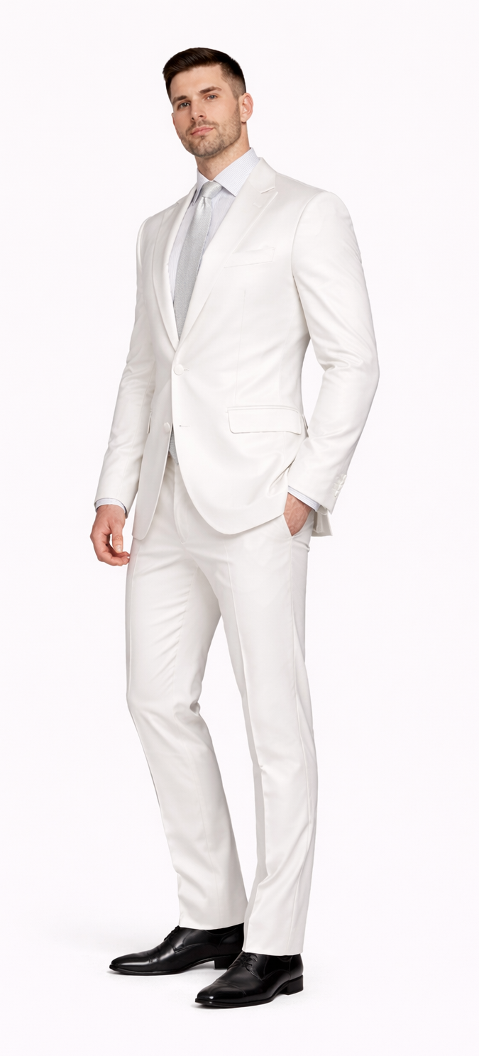 Rossiman Men’s Royal Blue Glossy Sateen Suit – Bold & Refined Look  Modern Fit