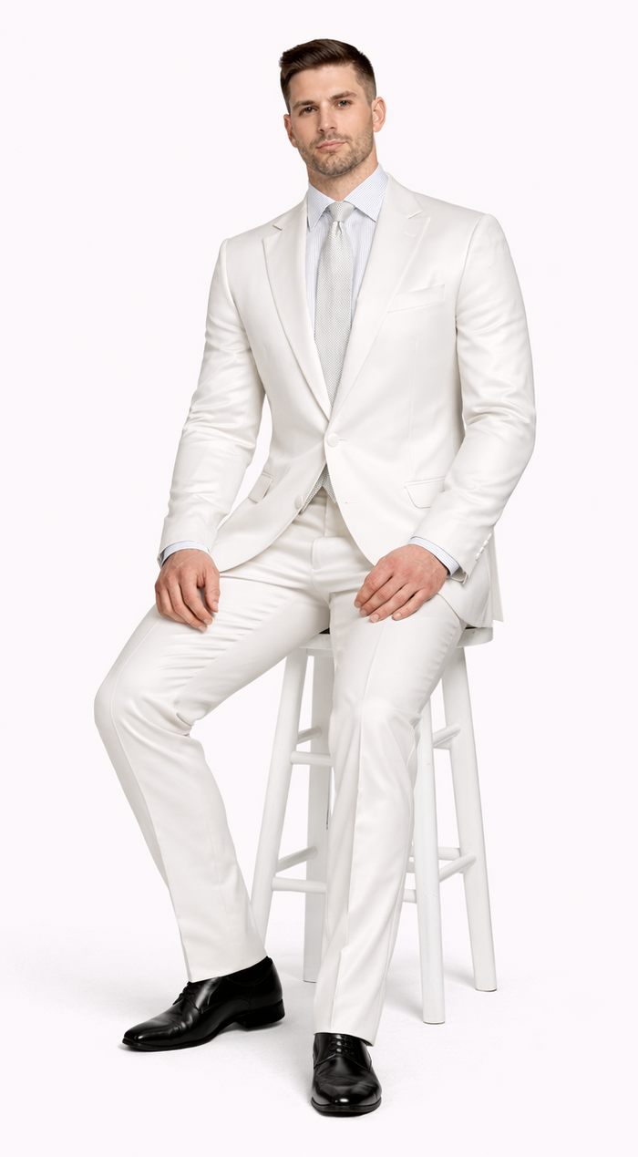 Rossiman Men’s Royal Blue Glossy Sateen Suit – Bold & Refined Look  Modern Fit