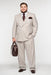 Suits With Baggy Pleated Pants - Wide Leg Pants 100% Wool - Classic Fit in Light Brown Color by Rossiman